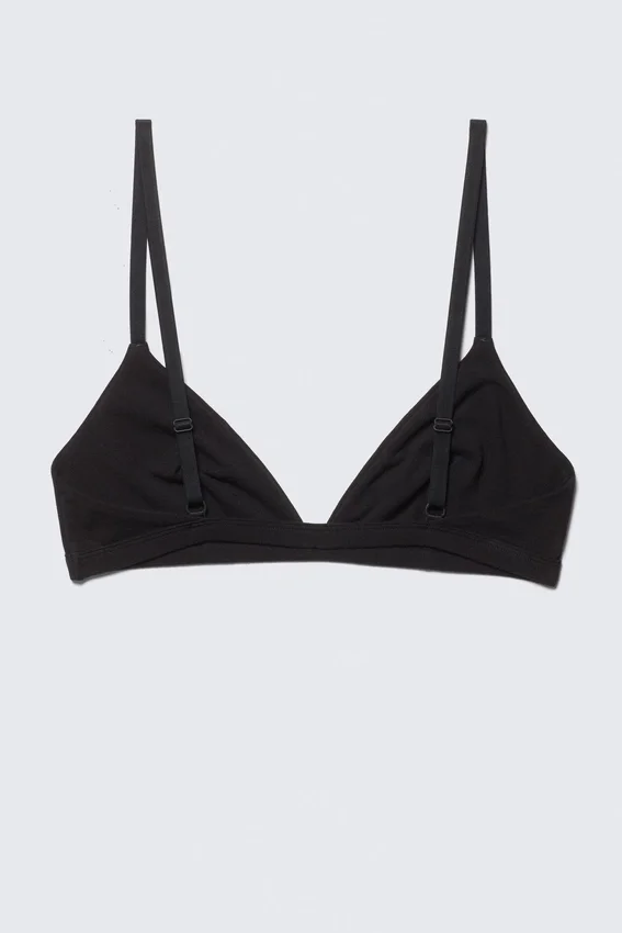 Sujetador triangular de algodón suave – Negro Sujetador triangular de algodón suave – Negro