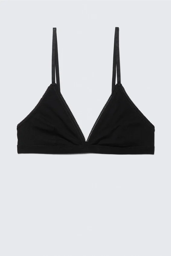 Sujetador triangular de algodón suave – Negro Sujetador triangular de algodón suave – Negro