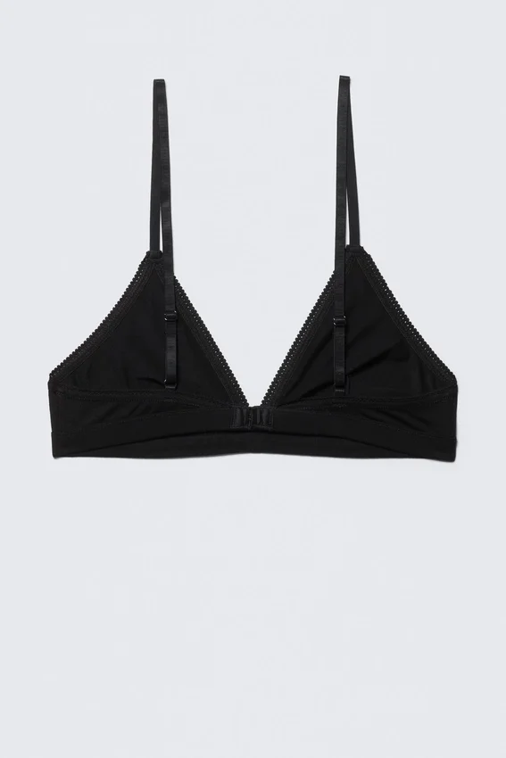 Sujetador triangular de algodón suave – Negro Sujetador triangular de algodón suave – Negro