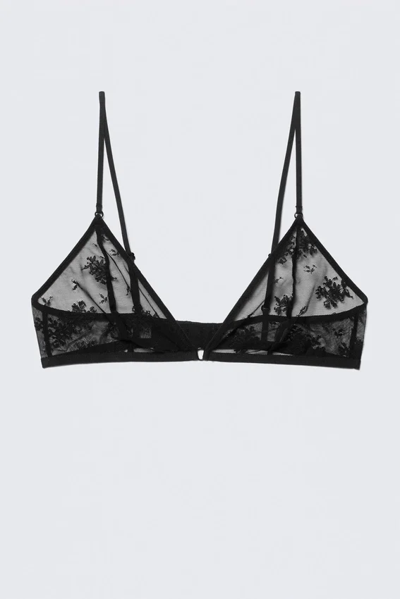 Sujetador triangular de encaje – Negro Sujetador triangular de encaje – Negro