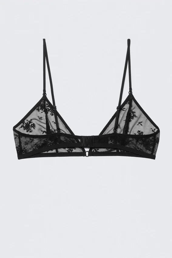 Sujetador triangular de encaje – Negro Sujetador triangular de encaje – Negro