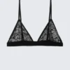 Sujetador triangular de encaje ondulado – Negro Sujetador triangular de encaje ondulado – Negro