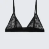 Sujetador triangular de encaje ondulado – Negro Sujetador triangular de encaje ondulado – Negro