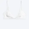 Sujetador triangular de encaje suave – Blanco