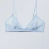 Sujetador triangular de encaje transparente – Azul claro Sujetador triangular de encaje transparente – Azul claro