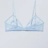 Sujetador triangular de encaje transparente – Azul claro Sujetador triangular de encaje transparente – Azul claro