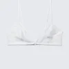 Sujetador triangular de encaje transparente – Blanco