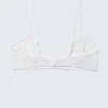 Sujetador triangular de encaje transparente – Blanco