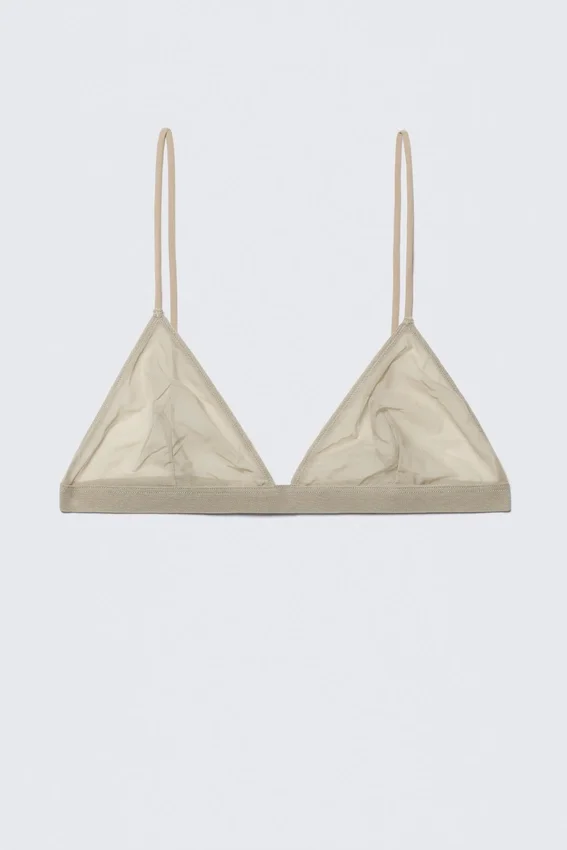 Sujetador triangular de malla suave – Beige Sujetador triangular de malla suave – Beige