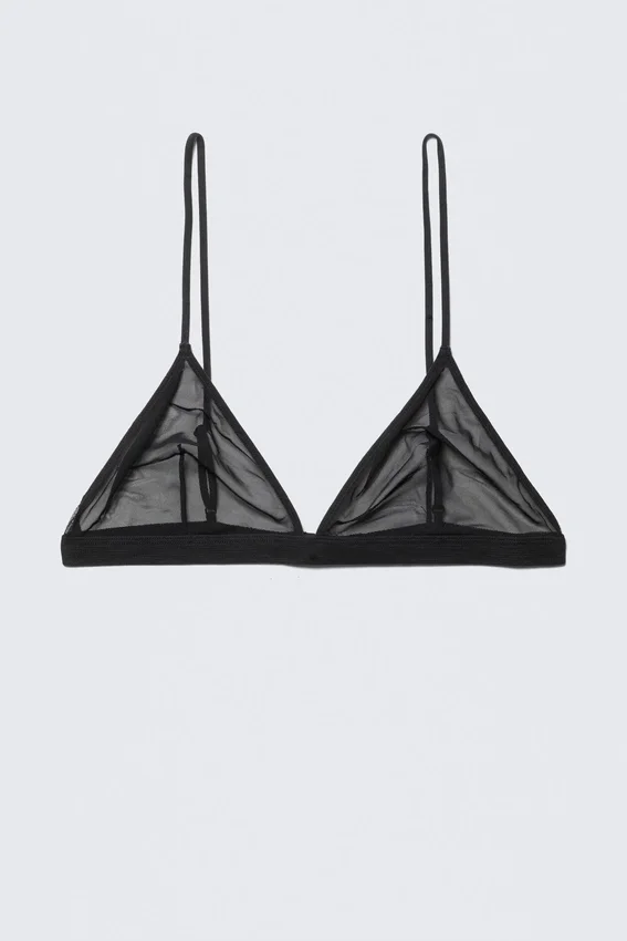 Sujetador triangular de malla suave – Negro Sujetador triangular de malla suave – Negro