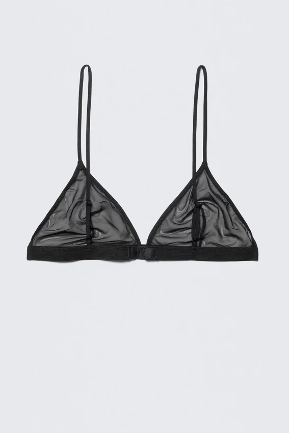 Sujetador triangular de malla suave – Negro Sujetador triangular de malla suave – Negro
