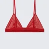 Sujetador triangular de malla suave – Rojo brillante Sujetador triangular de malla suave – Rojo brillante