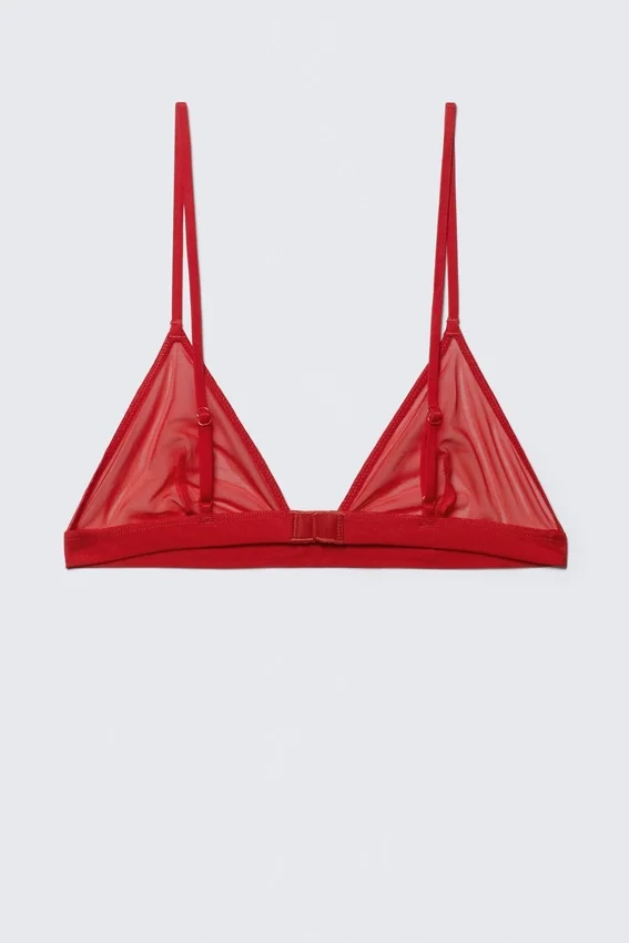 Sujetador triangular de malla suave – Rojo brillante Sujetador triangular de malla suave – Rojo brillante
