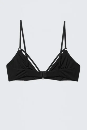 Sujetador triangular de tirantes suaves – Negro