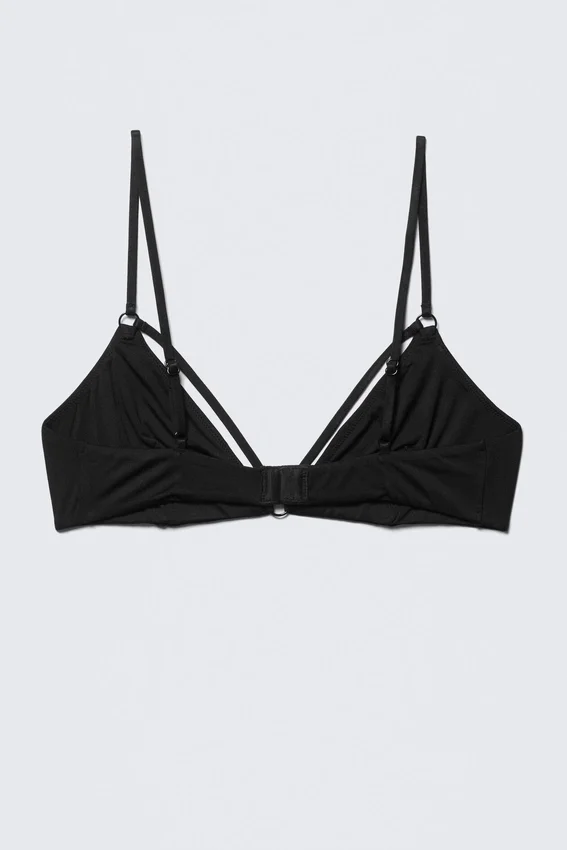 Sujetador triangular de tirantes suaves – Negro Sujetador triangular de tirantes suaves – Negro