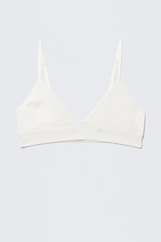 Sujetador triangular sin costuras y suave – Blanco