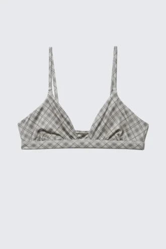 Sujetador triangular suave – Gris claro a cuadros