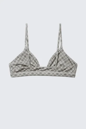 Sujetador triangular suave – Gris claro a cuadros