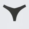 Tanga de bikini con costuras en V – Gris oscuro
