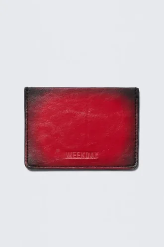 Tarjetero de imitación de piel – Rojo