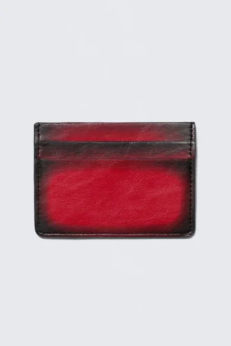 Tarjetero de imitación de piel – Rojo