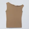 Top ajustado asimétrico – Beige Top ajustado asimétrico – Beige
