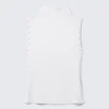 Top ajustado con cuello alto y botones a presión – Blanco Top ajustado con cuello alto y botones a presión – Blanco