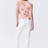 Top ajustado con fruncidos y hombros descubiertos – Rosa – Estampado floral Top ajustado con fruncidos y hombros descubiertos – Rosa – Estampado floral