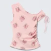 Top ajustado con fruncidos y hombros descubiertos – Rosa – Estampado floral Top ajustado con fruncidos y hombros descubiertos – Rosa – Estampado floral