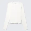 Top ajustado con mangas raglán – Blanco Top ajustado con mangas raglán – Blanco