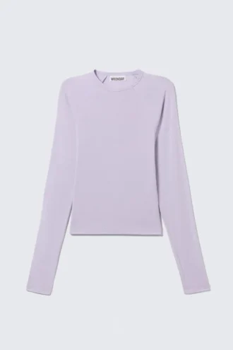 Top ajustado con mangas raglán – Morado claro