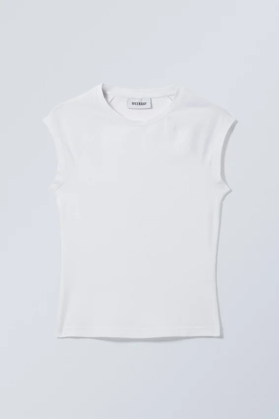Top ajustado de manga corta – Blanco Top ajustado de manga corta – Blanco