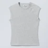 Top ajustado de manga corta – Gris jaspeado Top ajustado de manga corta – Gris jaspeado