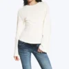 Top ajustado de manga larga – Blanco apagado Top ajustado de manga larga – Blanco apagado