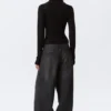 Top ajustado de manga larga con cuello alto y cremallera – Negro Top ajustado de manga larga con cuello alto y cremallera – Negro