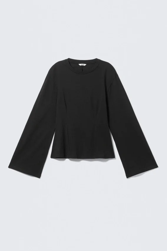 Top ajustado de manga larga – Negro Top ajustado de manga larga – Negro