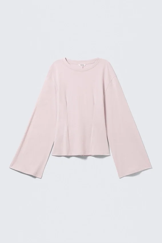 Top ajustado de manga larga – Rosa claro Top ajustado de manga larga – Rosa claro