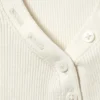Top ajustado de manga larga y cuello en V – Blanco Top ajustado de manga larga y cuello en V – Blanco