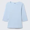 Top ajustado de manga tres cuartos – Azul claro Top ajustado de manga tres cuartos – Azul claro