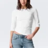 Top ajustado de manga tres cuartos – Blanco Top ajustado de manga tres cuartos – Blanco