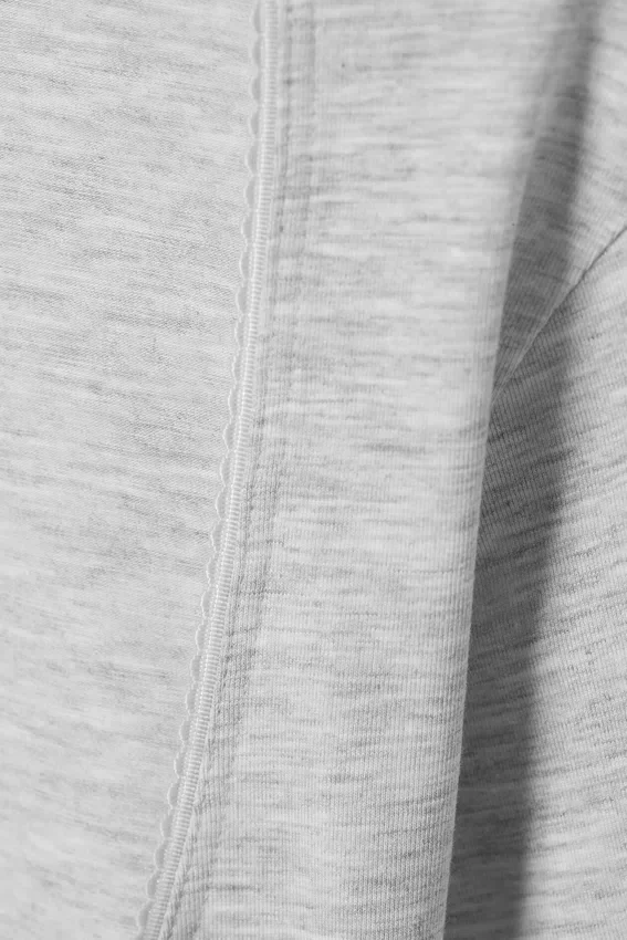Top ajustado de manga tres cuartos – Gris jaspeado Top ajustado de manga tres cuartos – Gris jaspeado