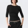 Top ajustado de manga tres cuartos – Negro Top ajustado de manga tres cuartos – Negro