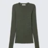 Top ajustado estampado con pedrería – Verde caqui oscuro Top ajustado estampado con pedrería – Verde caqui oscuro
