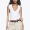 Top ajustado sin mangas con cuello en V – Blanco Top ajustado sin mangas con cuello en V – Blanco