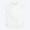 Top asimétrico estructurado de algodón – Blanco Top asimétrico estructurado de algodón – Blanco