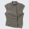 Top asimétrico estructurado de algodón – Gris Top asimétrico estructurado de algodón – Gris