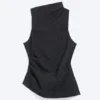 Top asimétrico sin mangas de traje – Azul oscuro Top asimétrico sin mangas de traje – Azul oscuro
