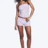 Top bandeau con cuello halter – Lila a rayas Top bandeau con cuello halter – Lila a rayas