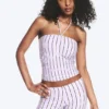Top bandeau con cuello halter – Lila a rayas Top bandeau con cuello halter – Lila a rayas