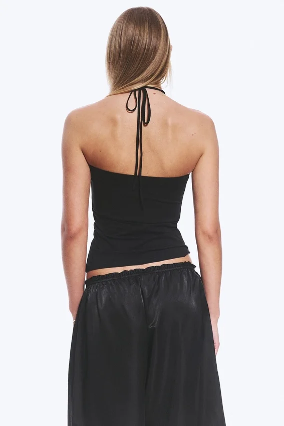 Top bandeau con cuello halter – Negro Top bandeau con cuello halter – Negro